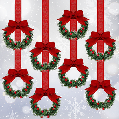 ✨ Mini Christmas Wreaths with Ribbon Bows for Holiday Home Decor 🌺