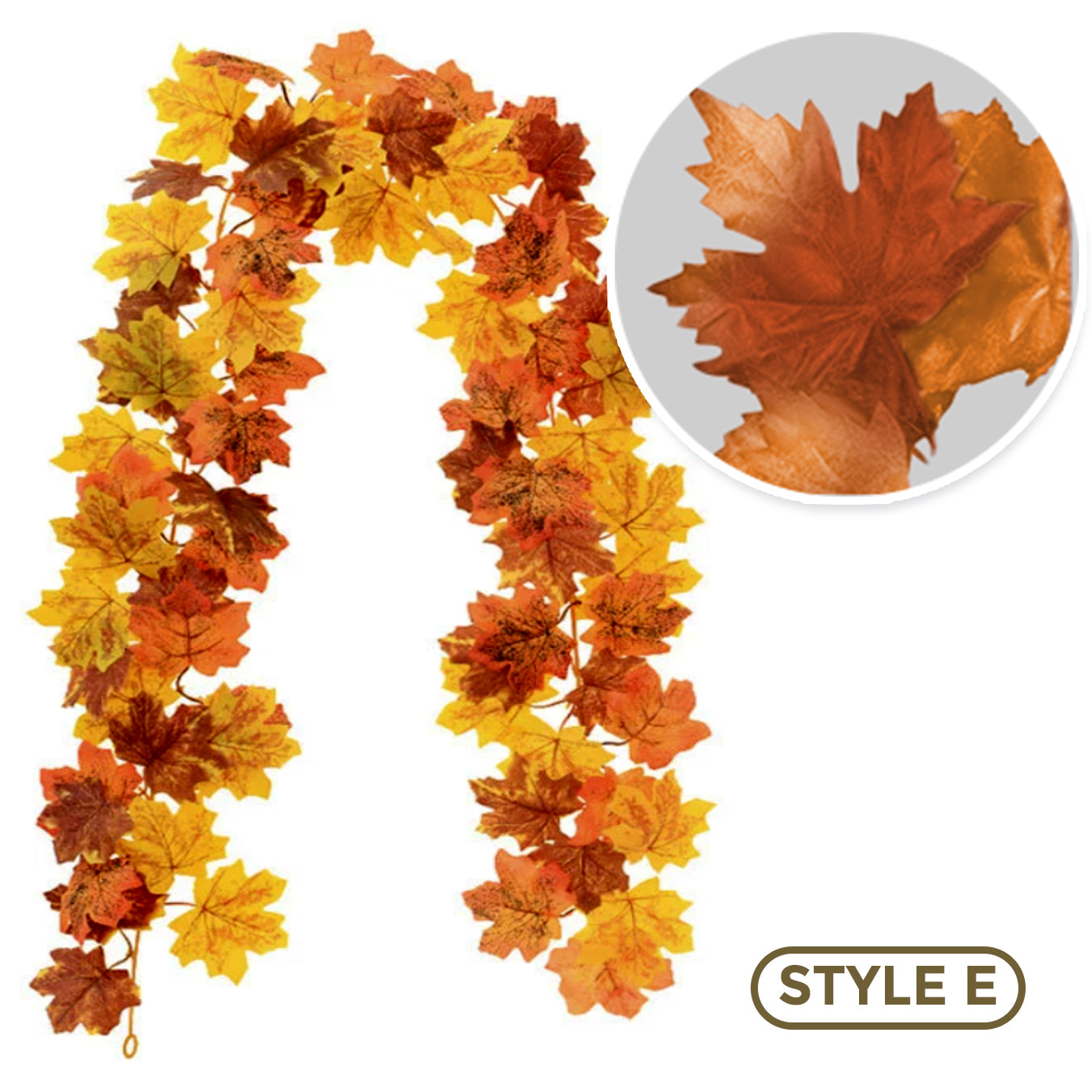 🍁 Artificial Thanksgiving Maple Garland 🧡🇺🇸 Perfect Indoor & Outdoor Thanksgiving Decorations 🍁 Maple Garland for Table, Mantel, Wall
