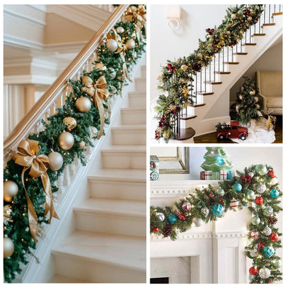 ☃️❄️ Artificial Cedar Garland 🇺🇸 Green Pine Garland for Table, Mantel, Wall – Perfect for Indoor & Outdoor Christmas Decorations