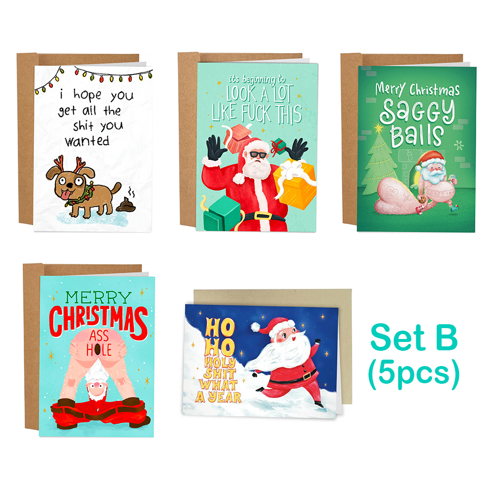 Sleazy Greatings Christmas Card Set (9pcs set) 🎅❄️